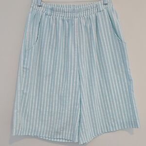 Striped Blue and White Shorts